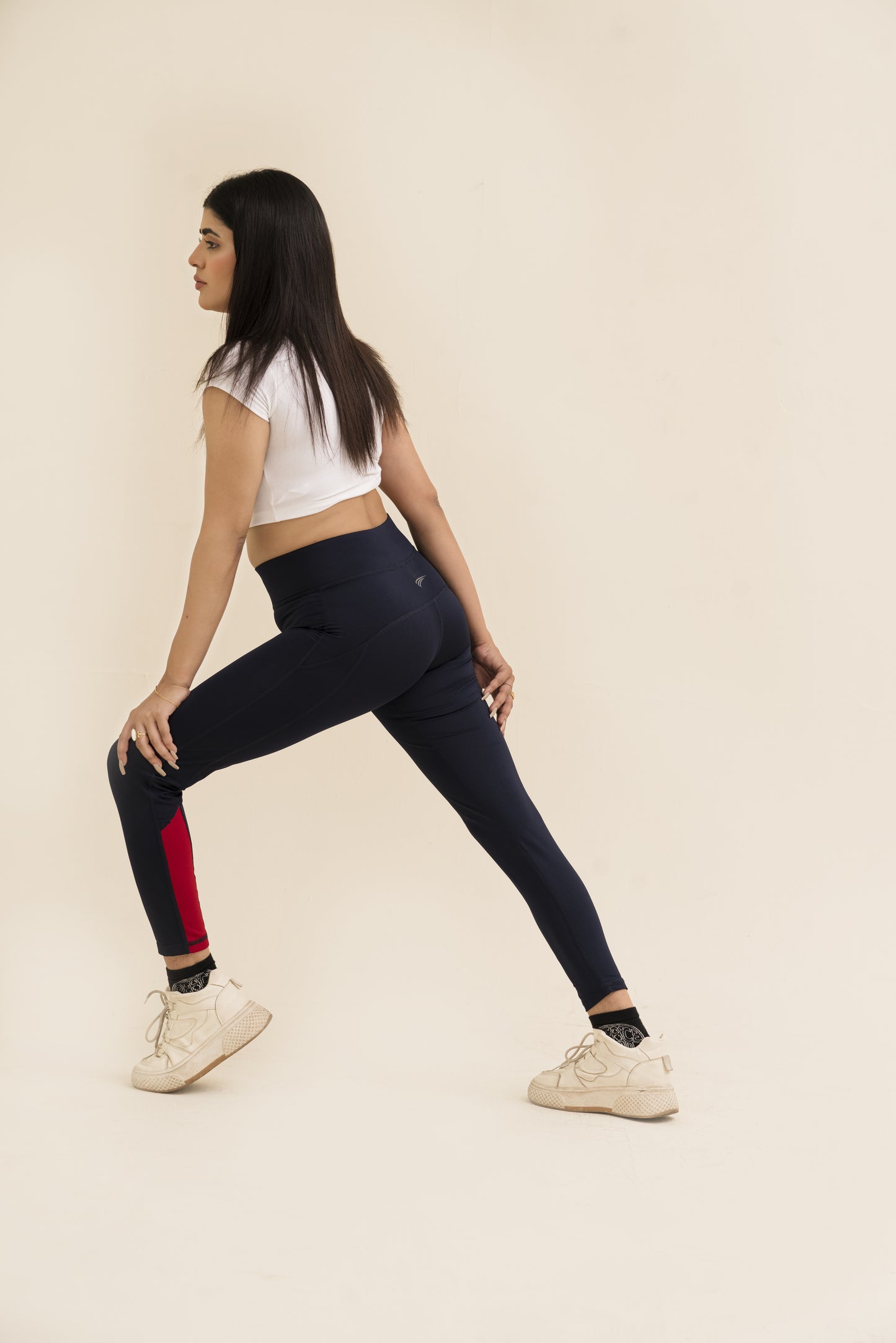 2517-Falcon Activewear Leggings For Gym/Yoga-FX 1084-Navy Red