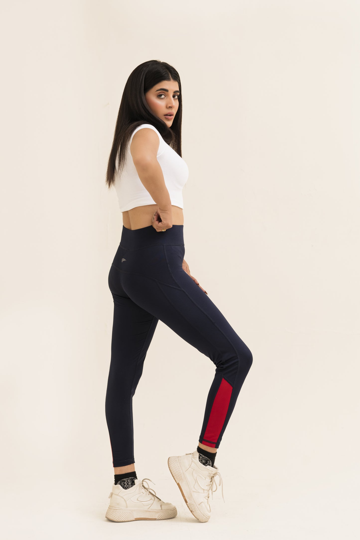 2517-Falcon Activewear Leggings For Gym/Yoga-FX 1084-Navy Red
