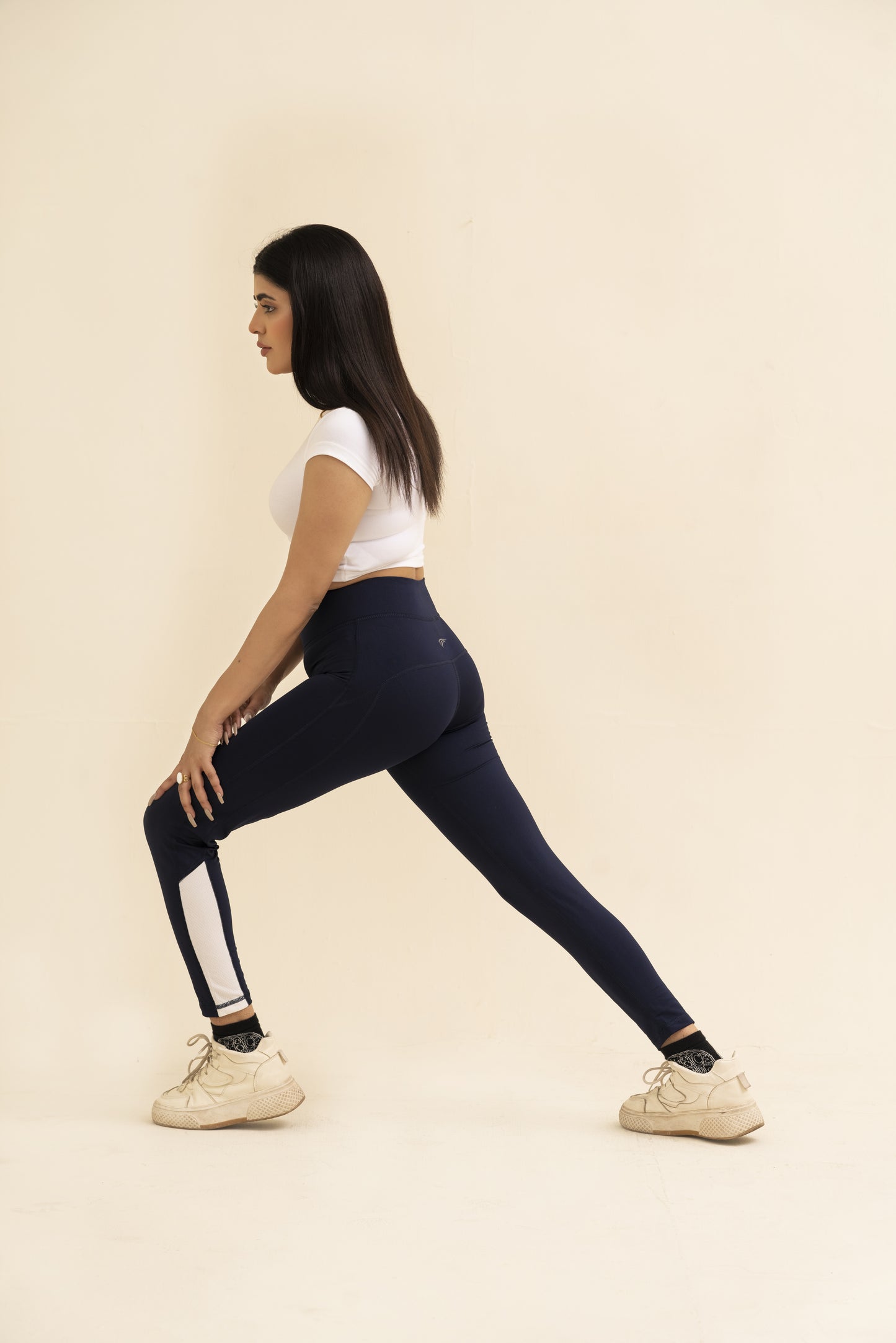 2517-Falcon Activewear Leggings For Gym/Yoga-FX 1084-Navy White