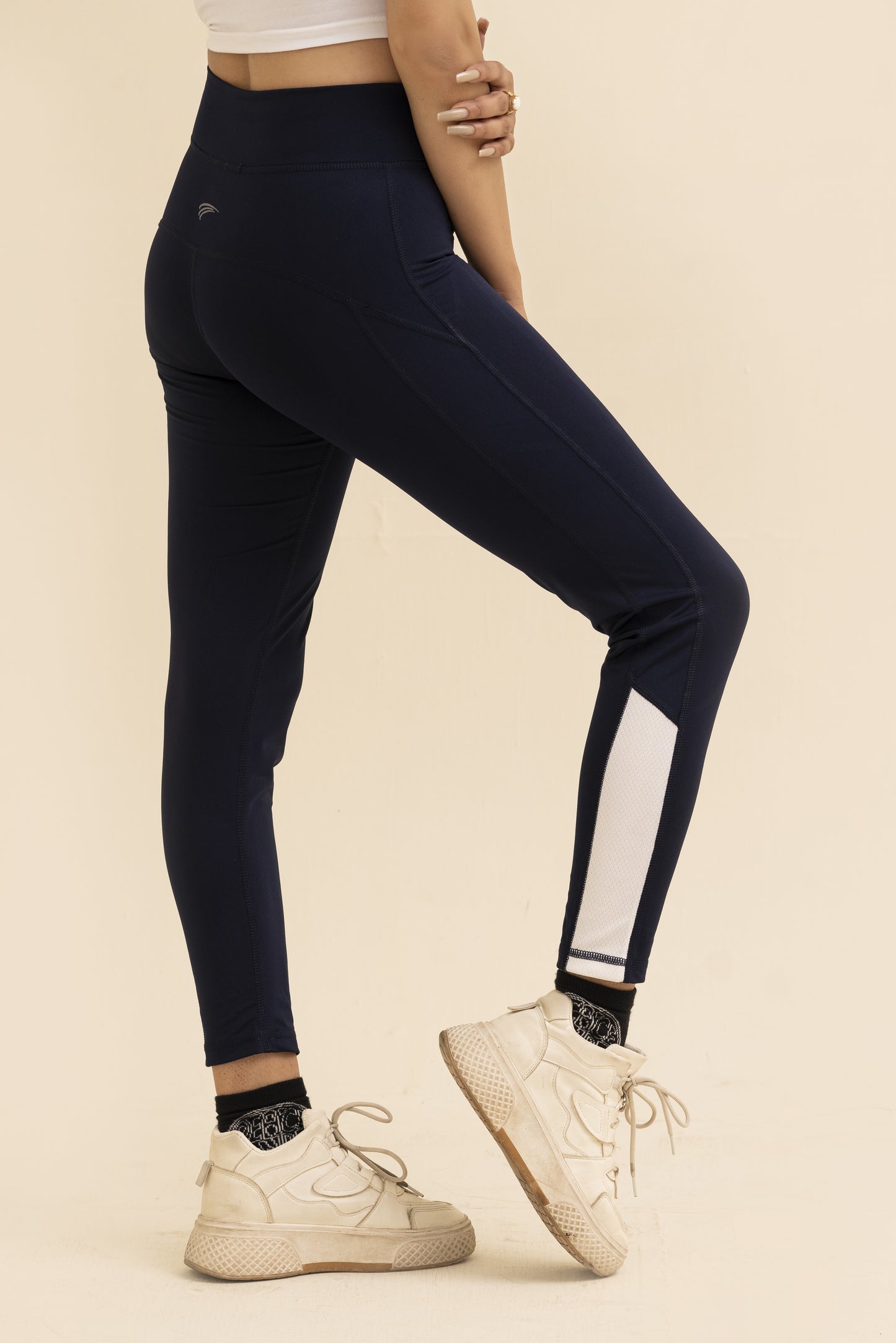 2517-Falcon Activewear Leggings For Gym/Yoga-FX 1084-Navy White