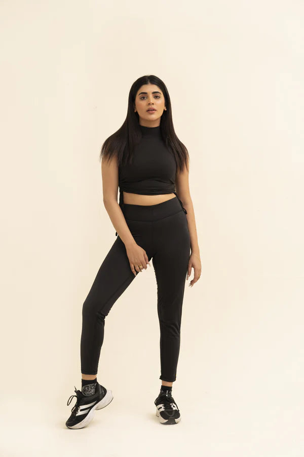 2517-Falcon Activewear Leggings For Gym/Yoga-FX 1084-Black Red