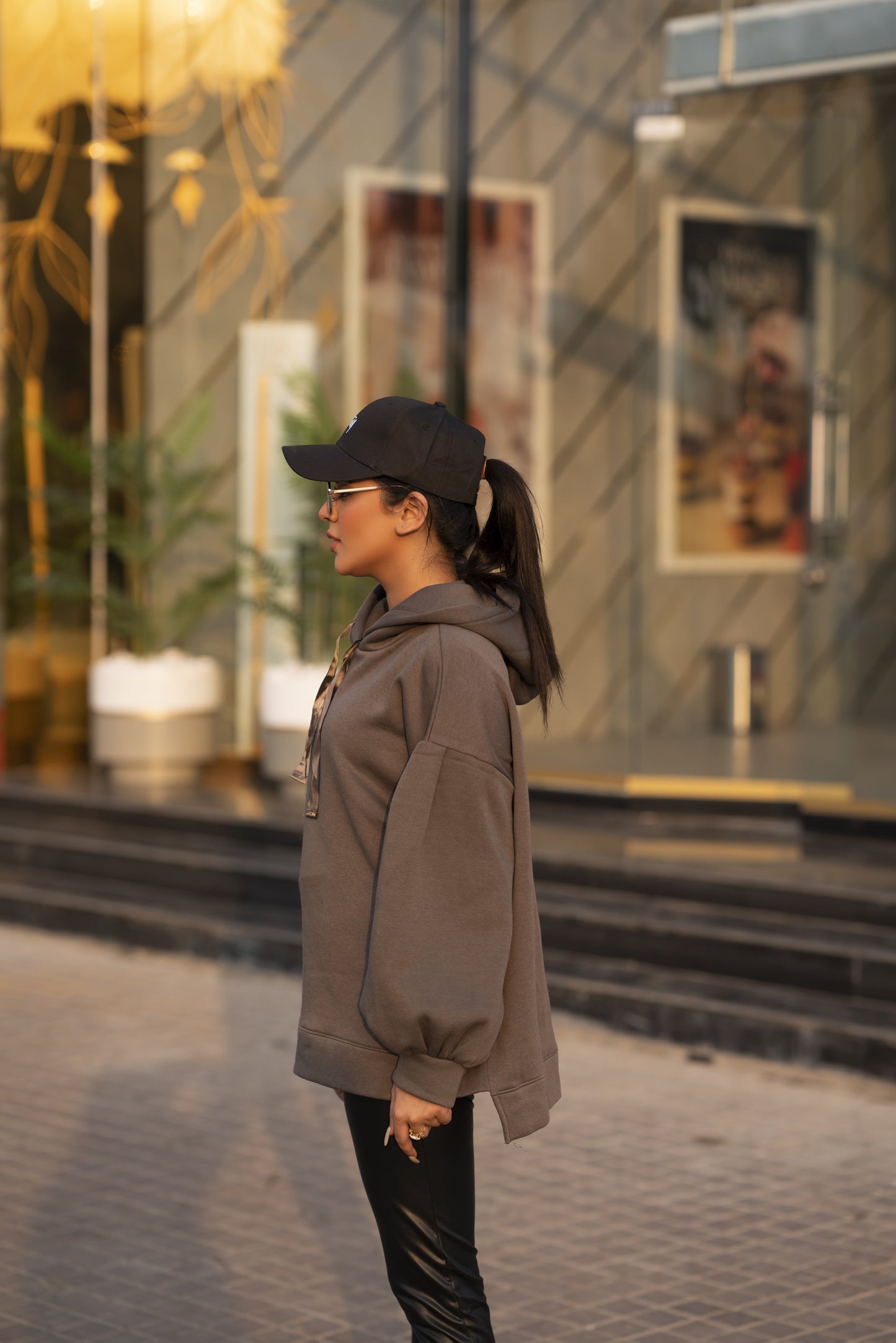 Ribbon Drawstring  One Size Plain Hood For Women-2519