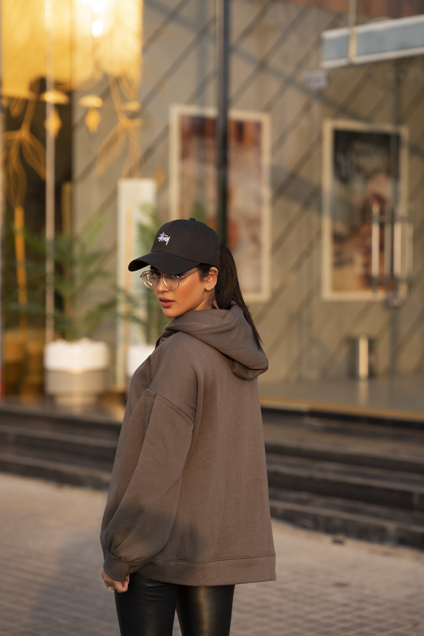 Ribbon Drawstring  One Size Plain Hood For Women-2519