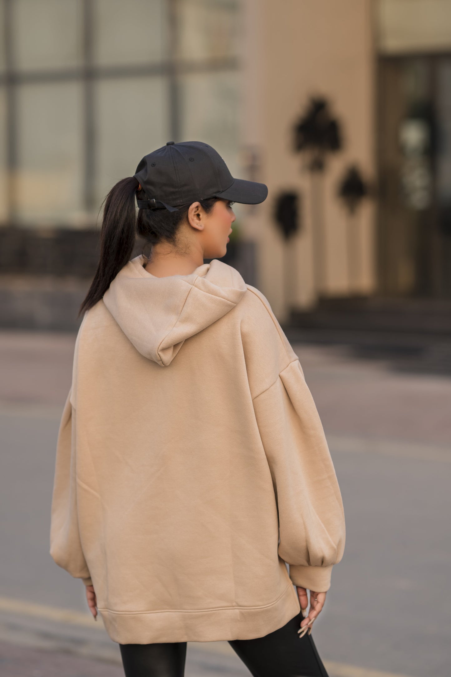 Ribbon Drawstring  One Size Plain Hood For Women-2519