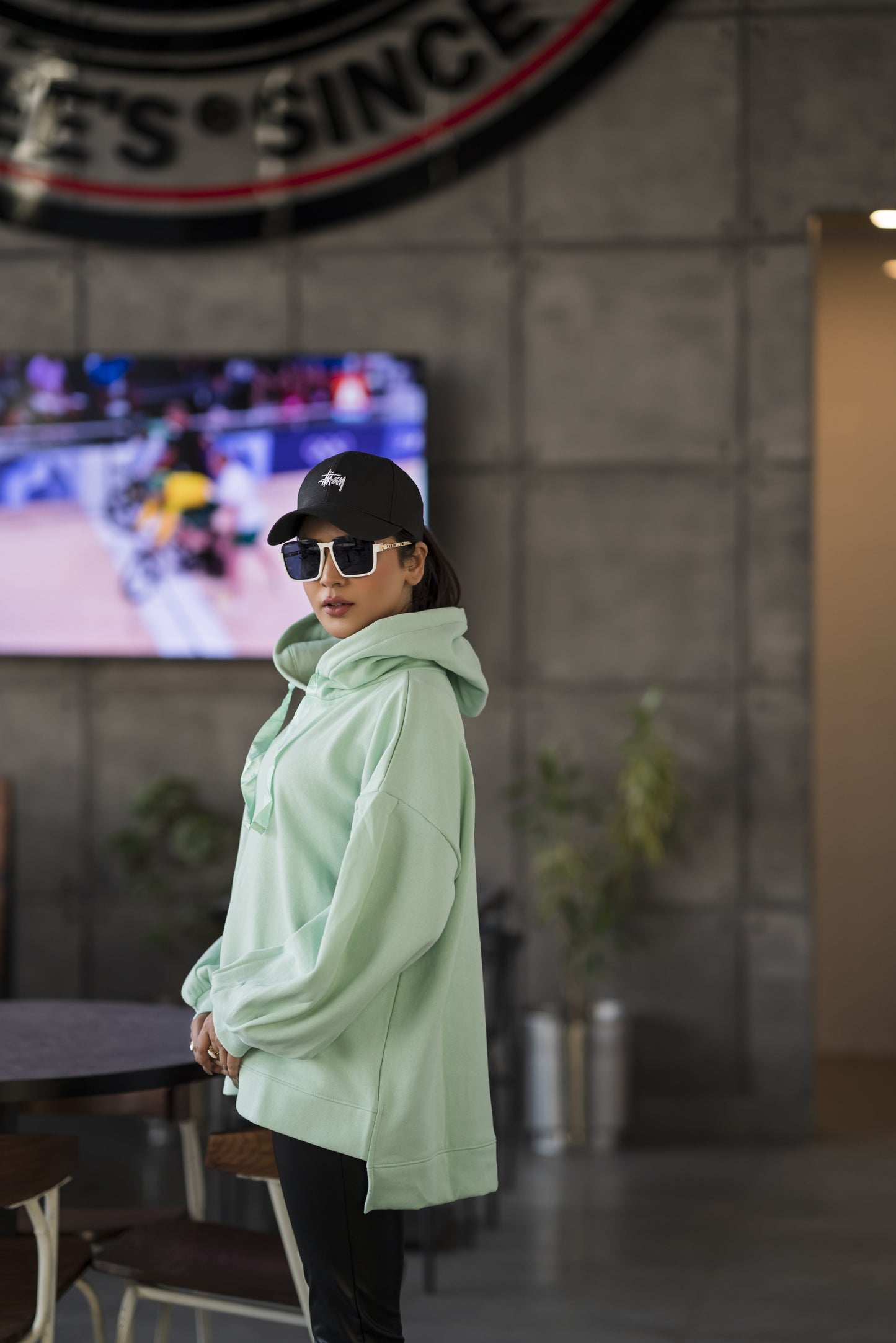 Ribbon Drawstring  One Size Plain Hood For Women-2519