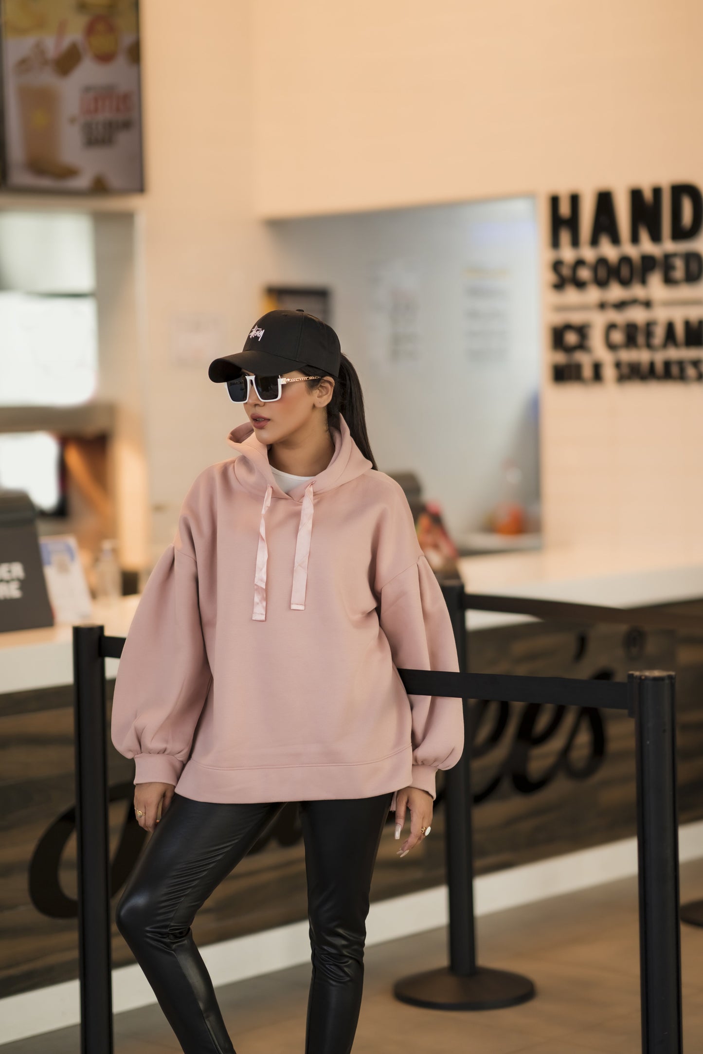 Ribbon Drawstring  One Size Plain Hood For Women-2519