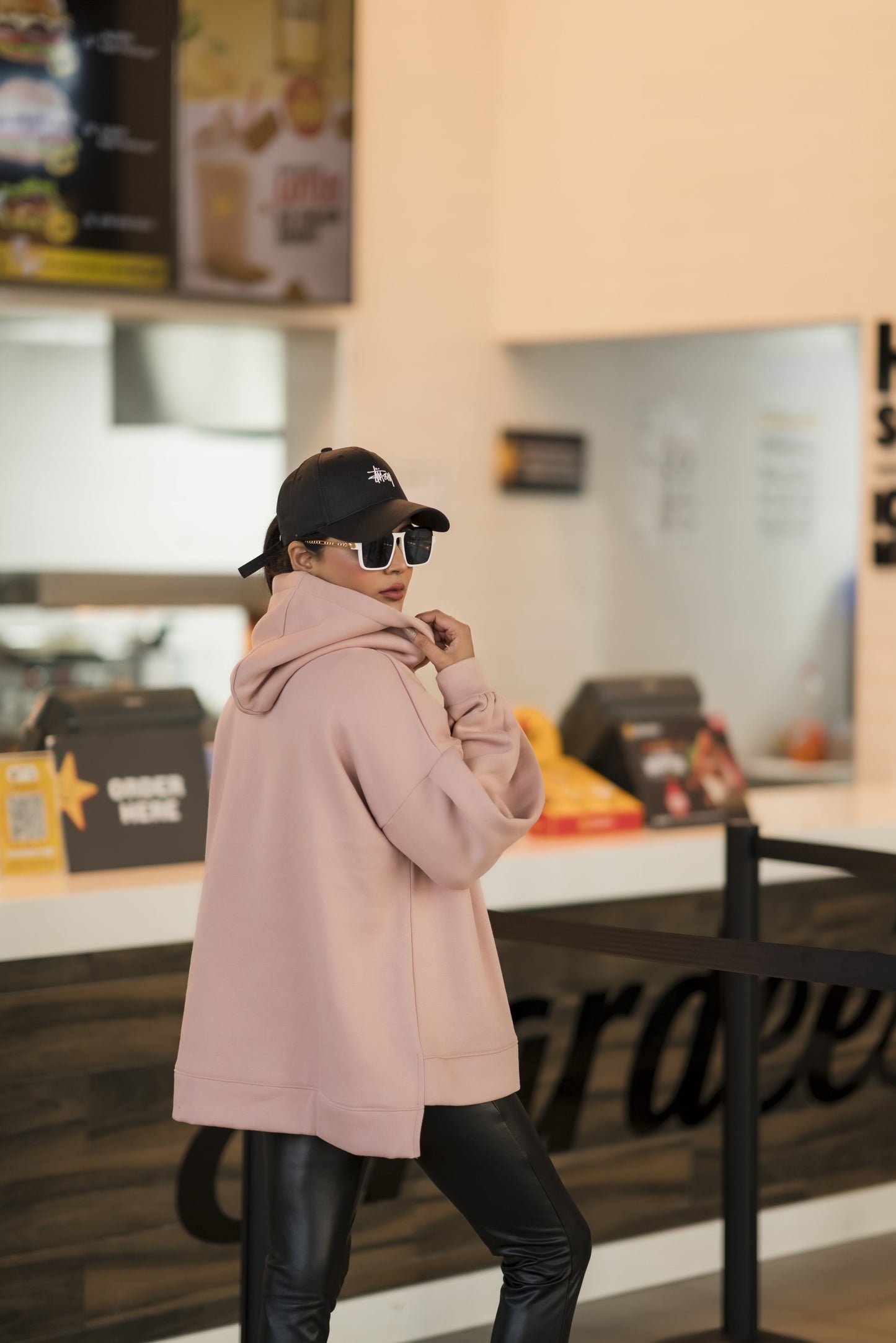 Ribbon Drawstring  One Size Plain Hood For Women-2519