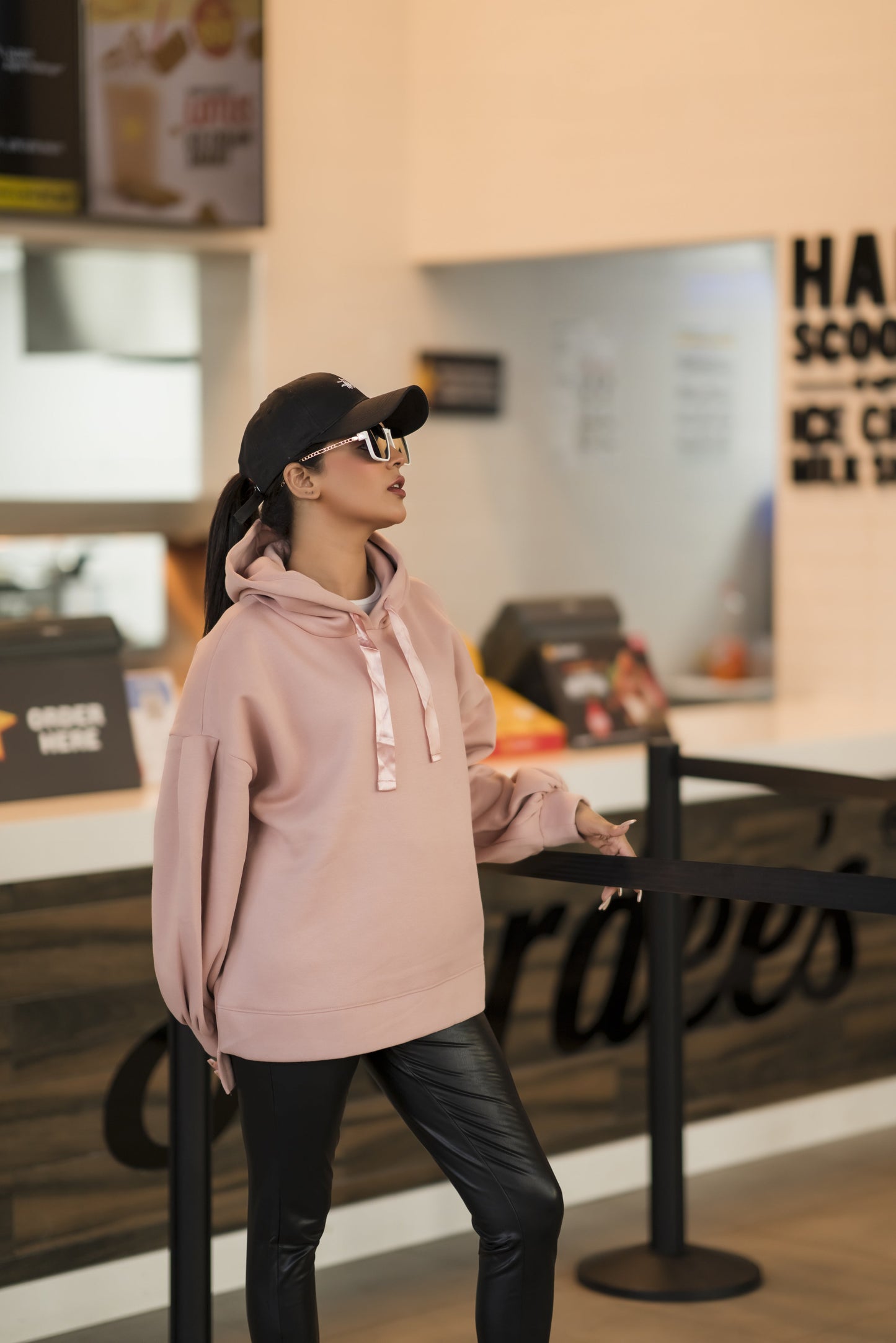 Ribbon Drawstring  One Size Plain Hood For Women-2519