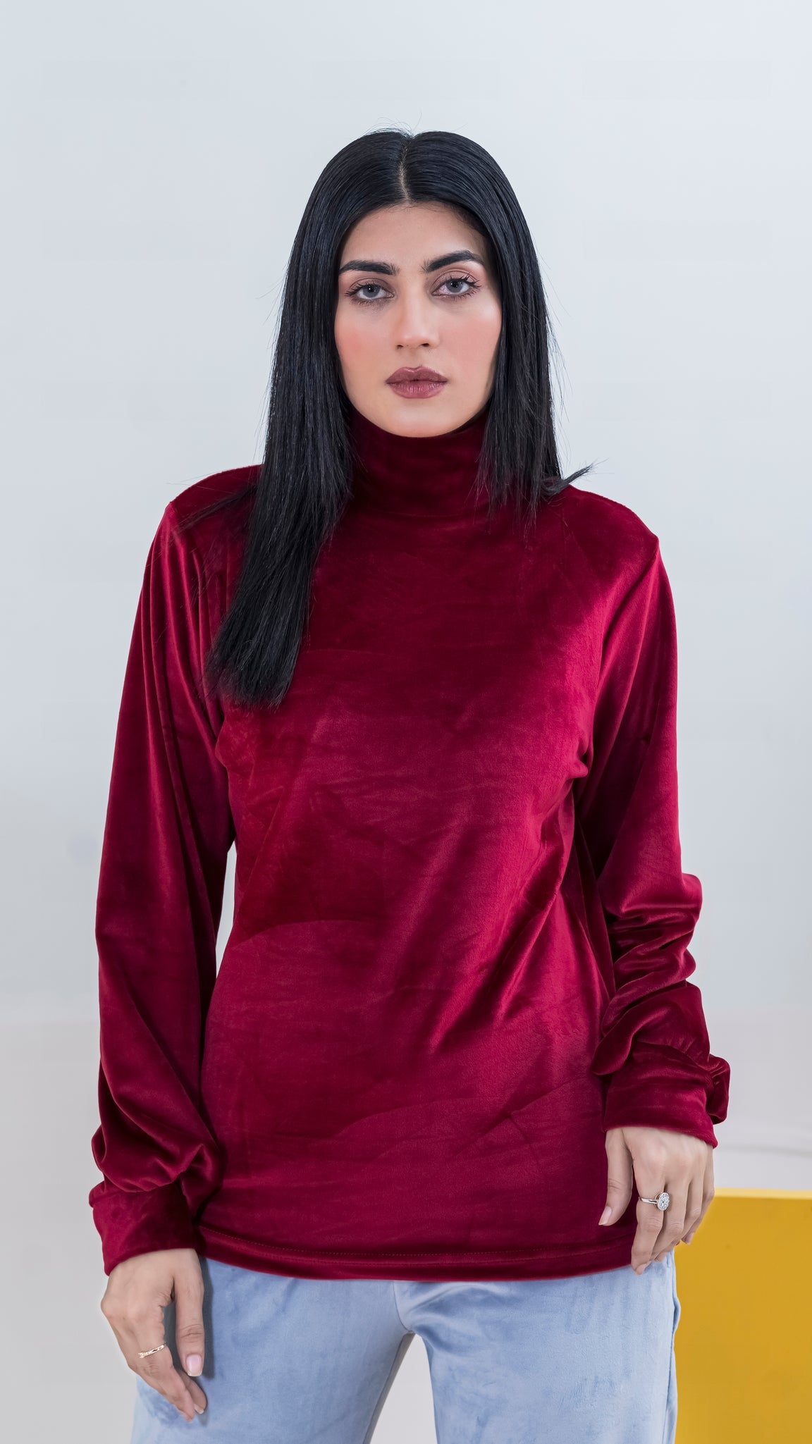 Velvet Turtle Neck For Women-2352