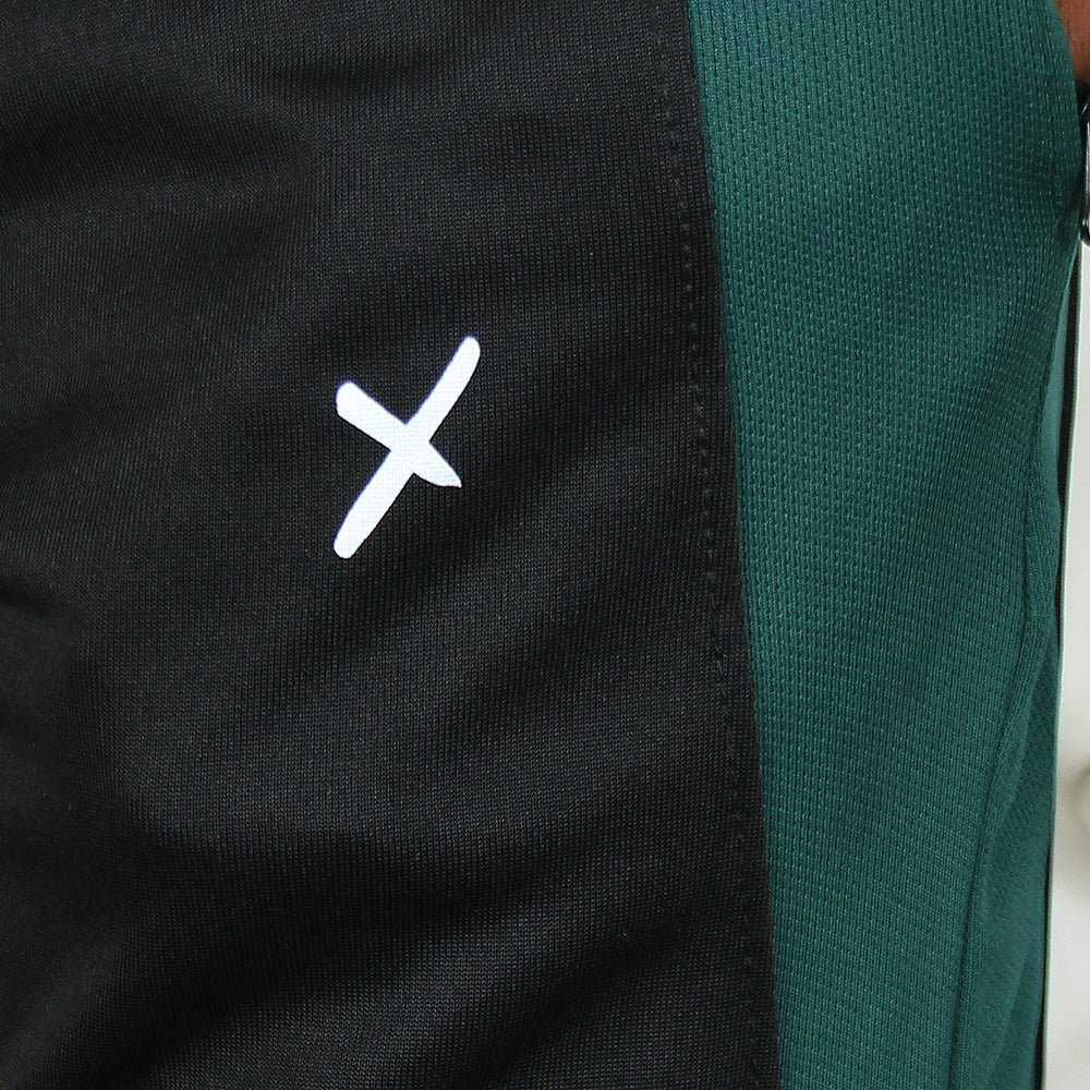 2672-FX Dry Fit Side Panel Men Trouser-FX004-Black Green