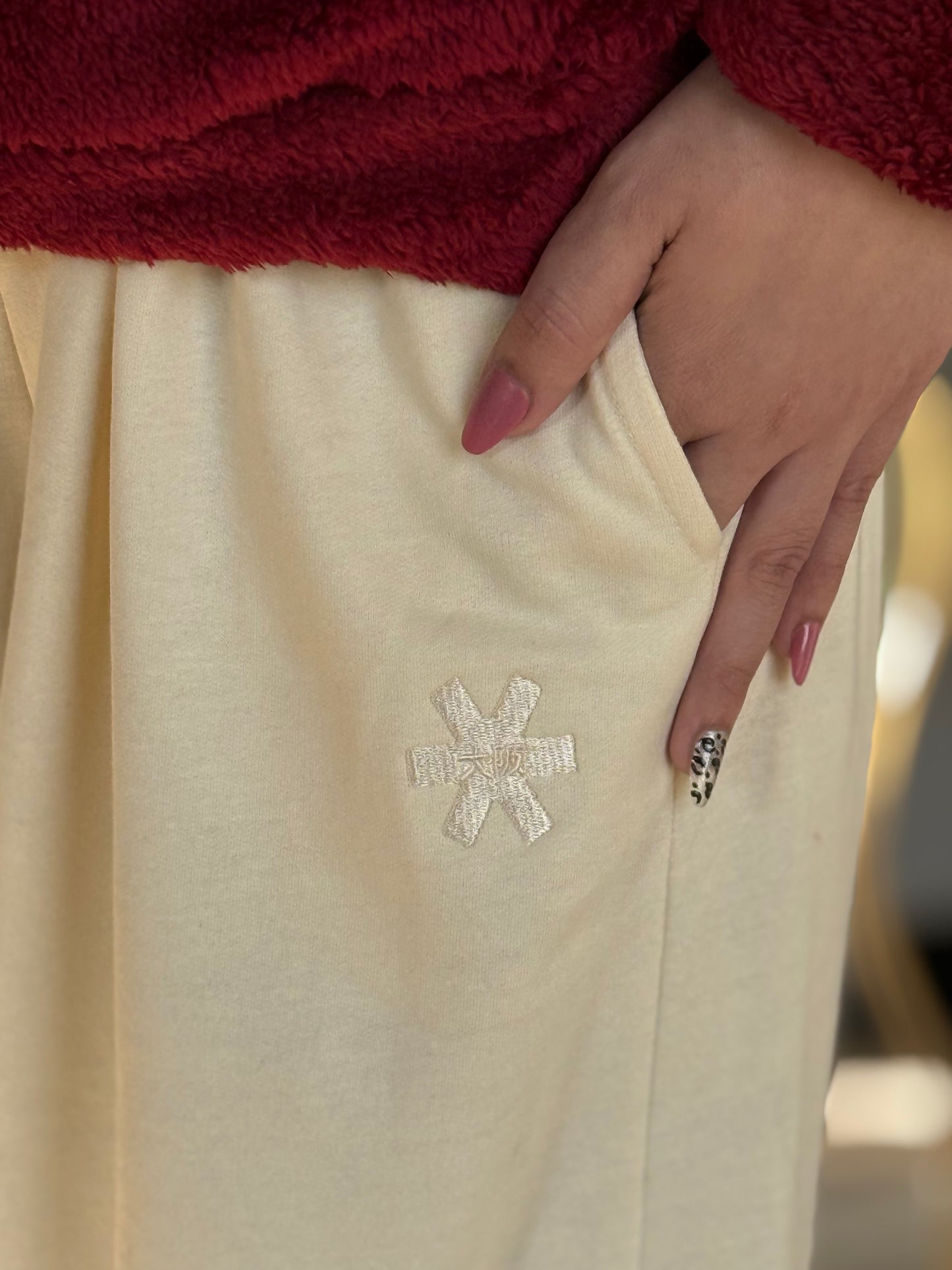 2761-Osk Women Wide Leg Sweatpant-Cream