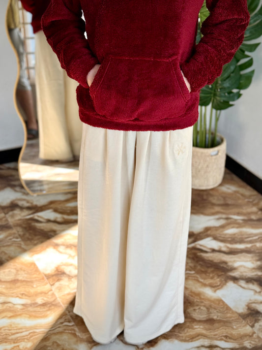 2752-Osk Women Wide Leg Sweatpant-Cream