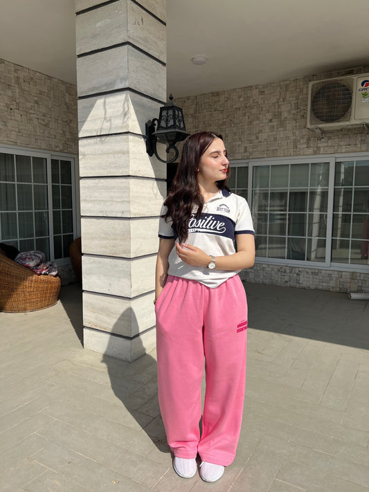 2705-BH Wadrobe Essentials Wide Leg Flare Trouser-Pink