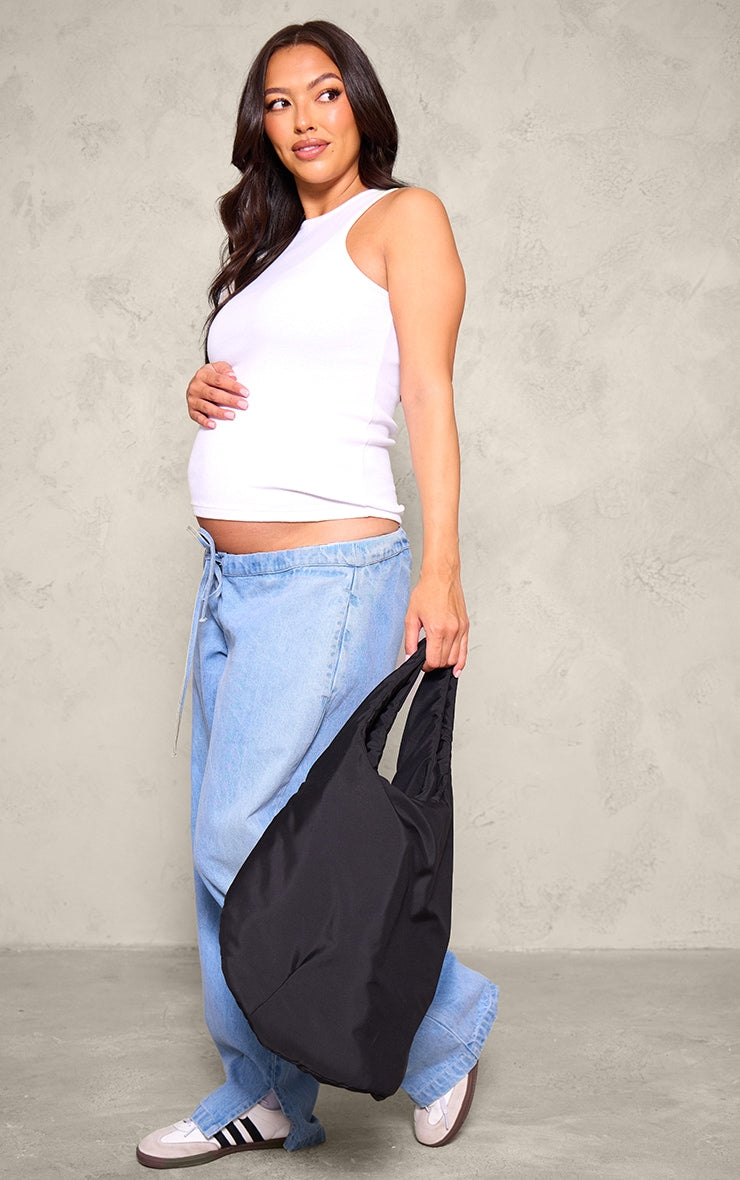 2641-Maternity Racer Neck Rib Vest