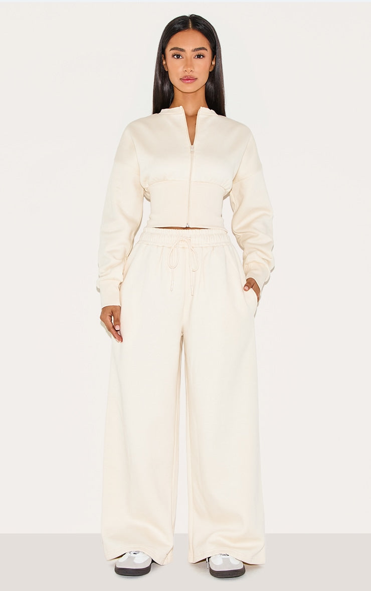 2661-Petite Elasticated Hem Zip Up Sweatshirt