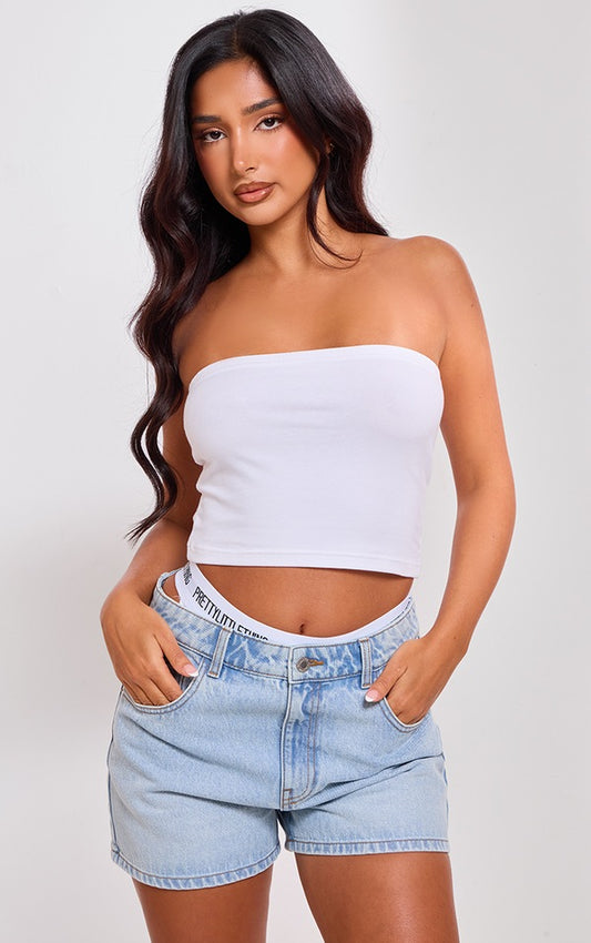 2659-Petite Cotton Basic Bandau Croptop