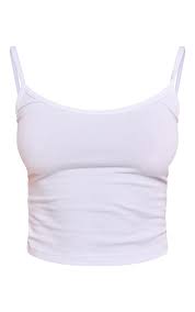 2657-Petite Cotton Basic Strappy Scoop Neck Croptop