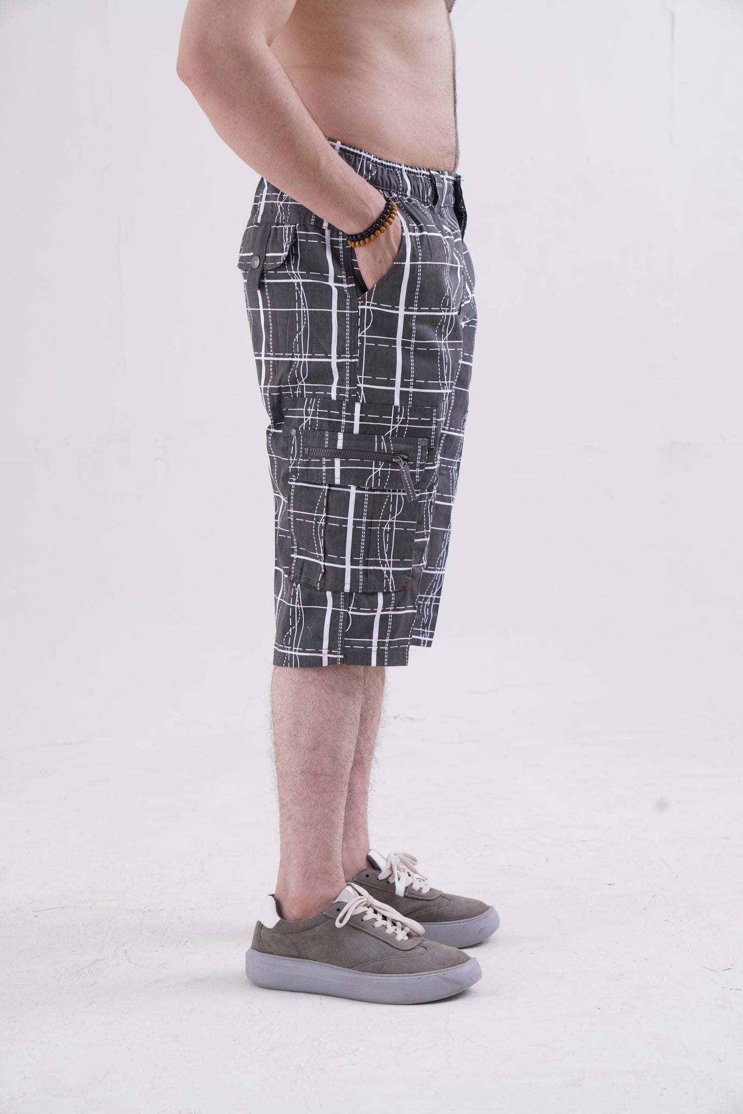 Raff & Taff Bermuda Shorts For Men-RT001-2626 Grey