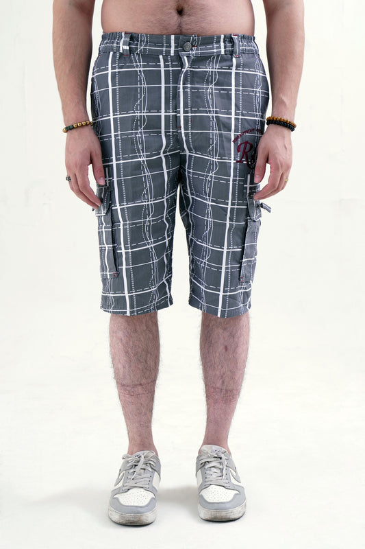 Raff & Taff Bermuda Shorts For Men-RT001-2626 Grey
