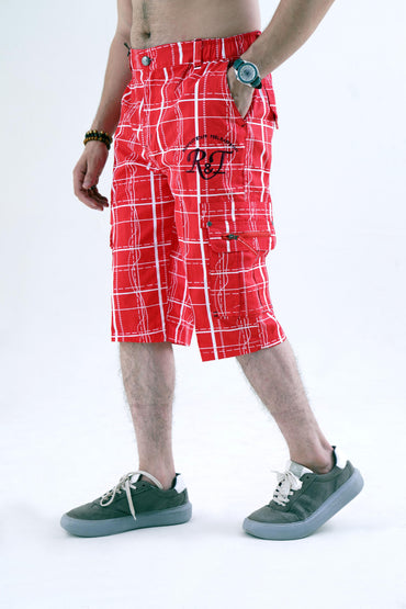 Raff & Taff Bermuda Shorts For Men-RT001-2626 Red