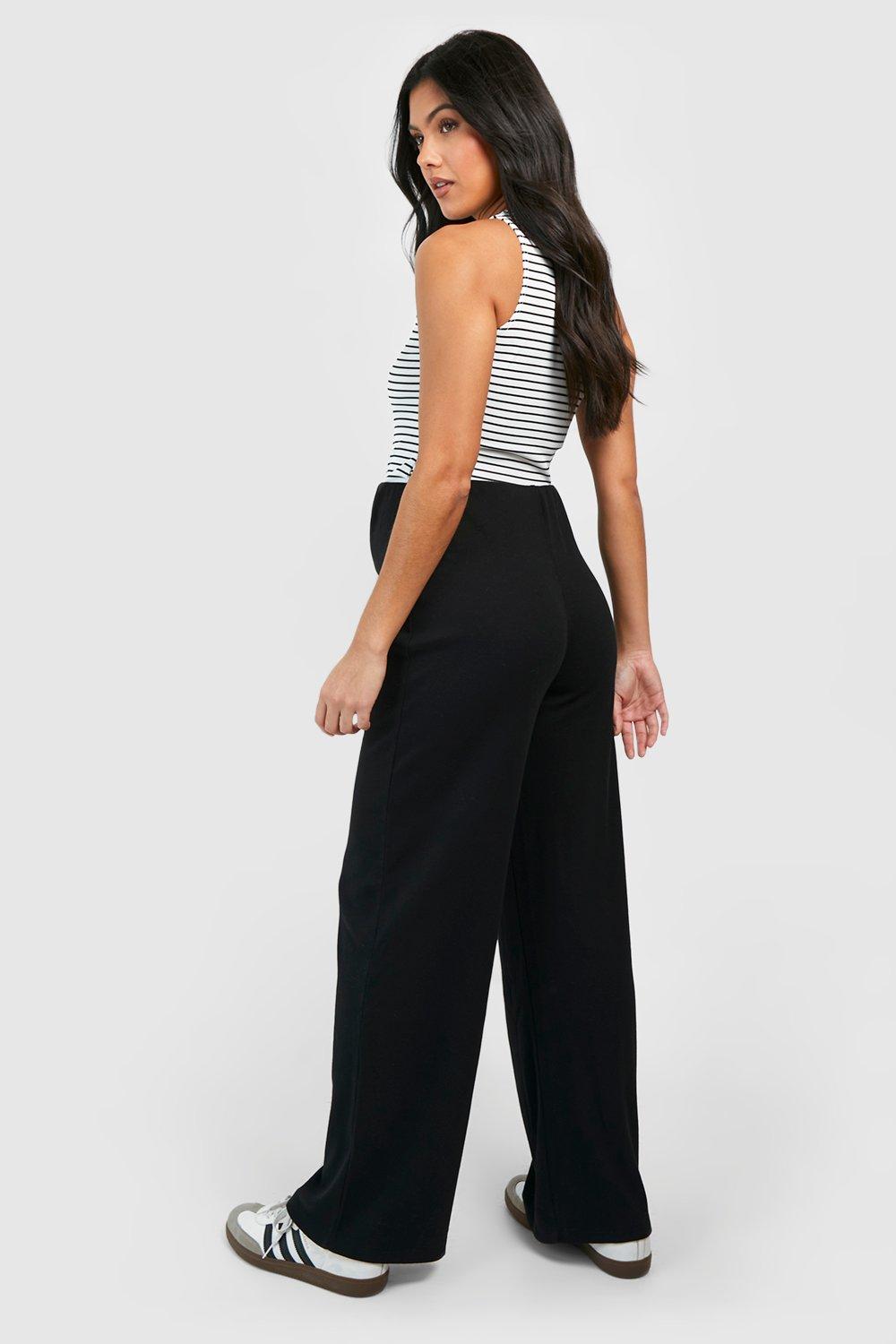 BH Maternity Rib Wide Leg Trousers-2344-Black