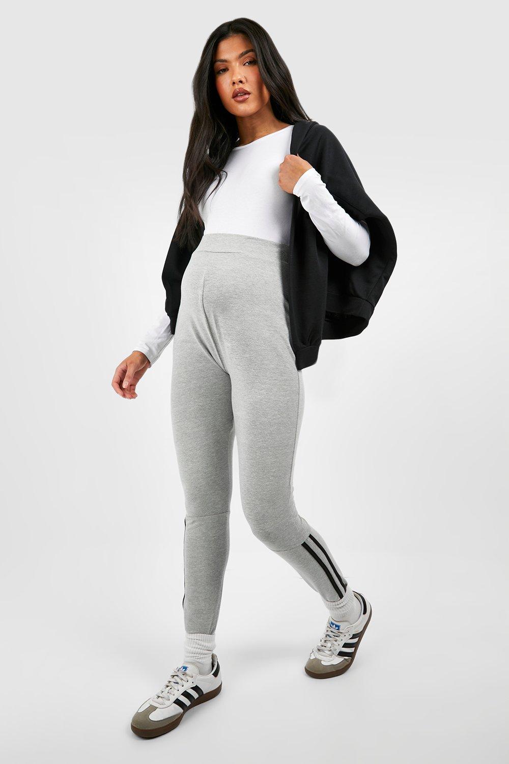 Boohoo Maternity Side Strip Basic Leggings-2348-Grey