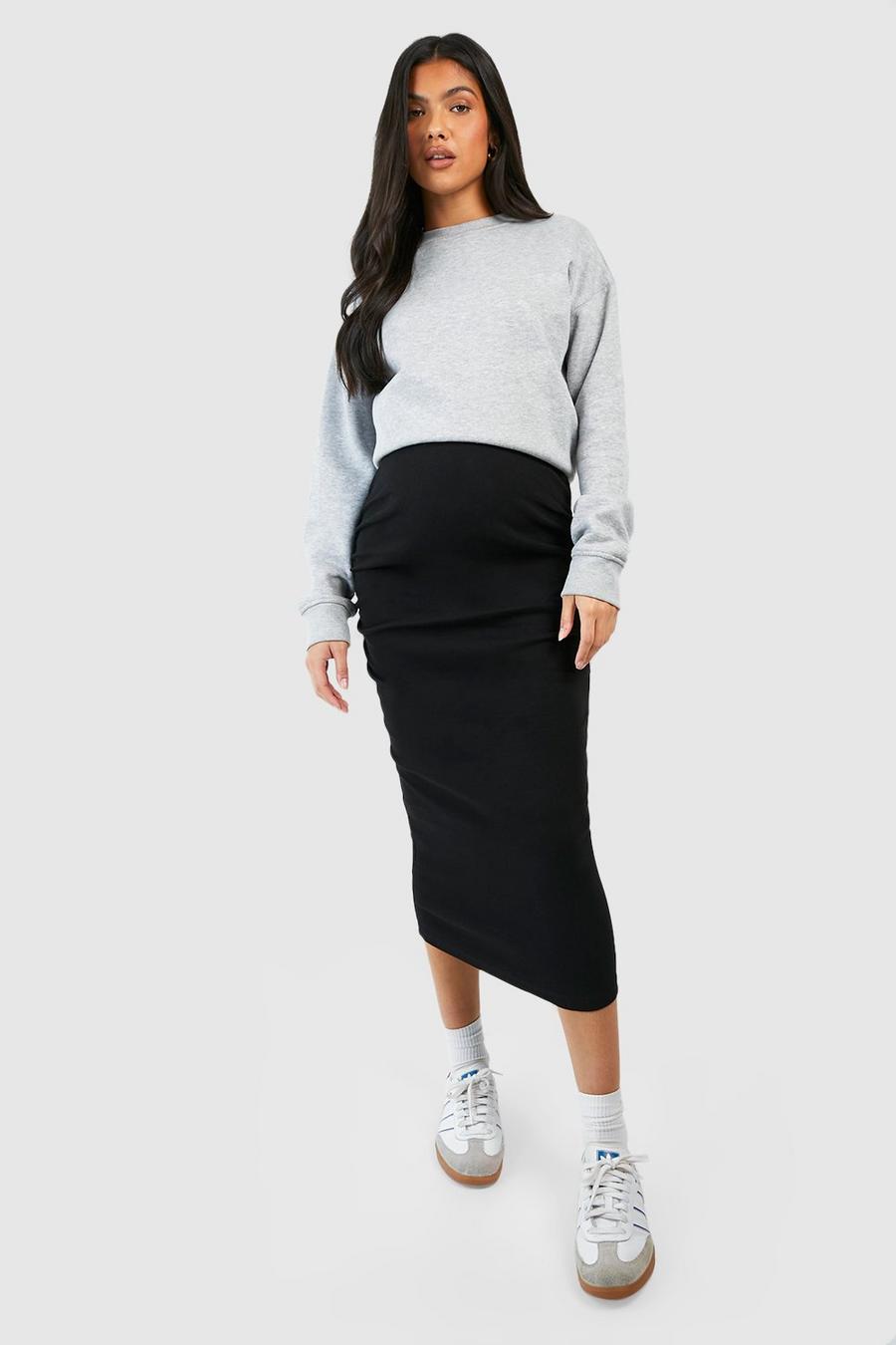 BH Maternity Cotton Rib Skirt-2366 Black