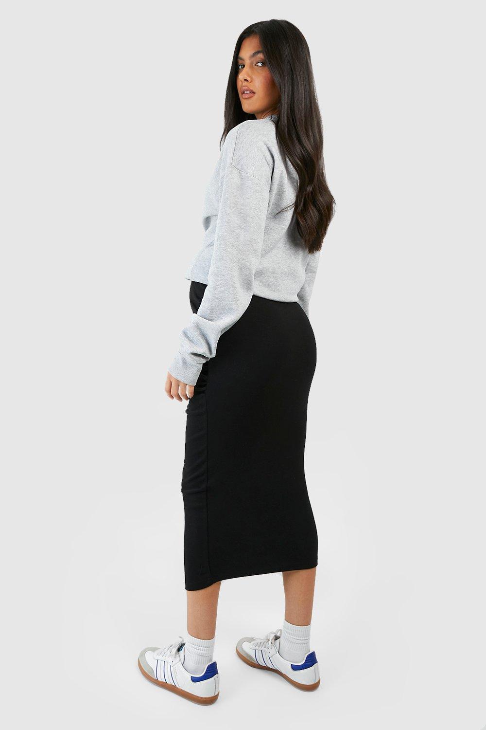BH Maternity Cotton Rib Skirt-2366 Black