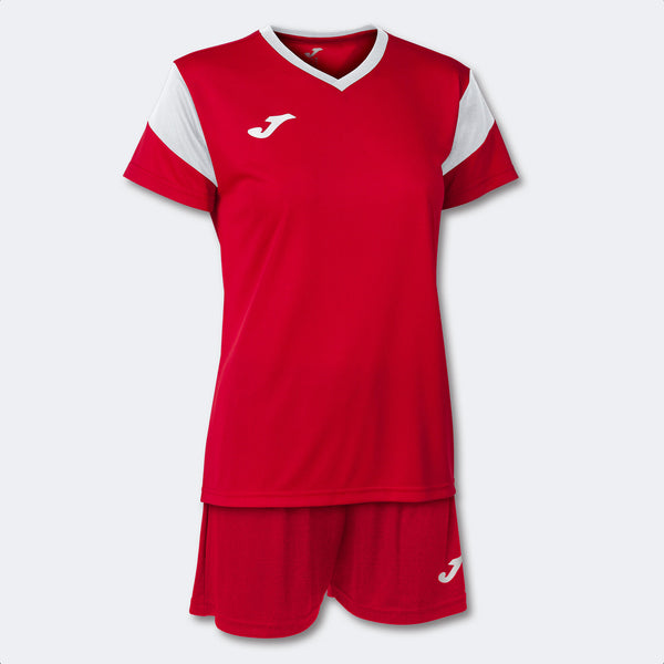 Joma Phoenix Activewear T-shirt & Short Set Ladies-2372-Red White