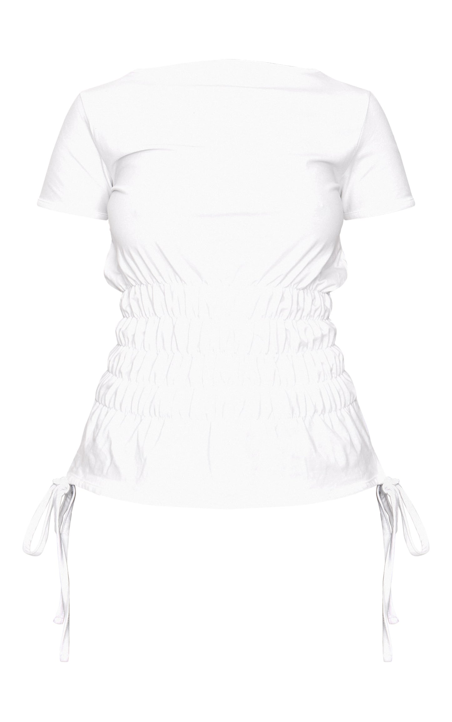 2643-Shirred Cap Sleeve T-Shirt For Women