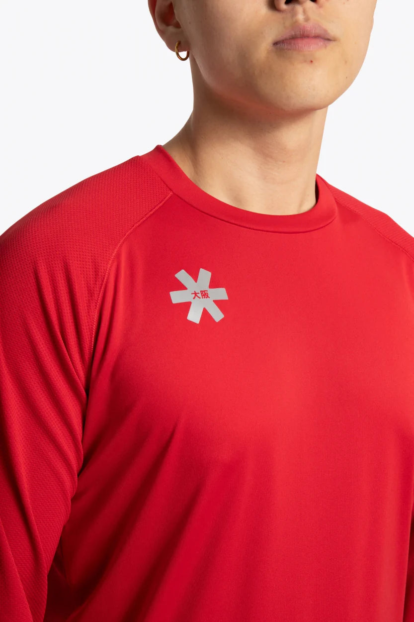 2728-Osk Men Training Full Sleeve Shirt-Red