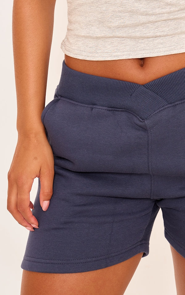 V front shorts For Women-2418-Navy