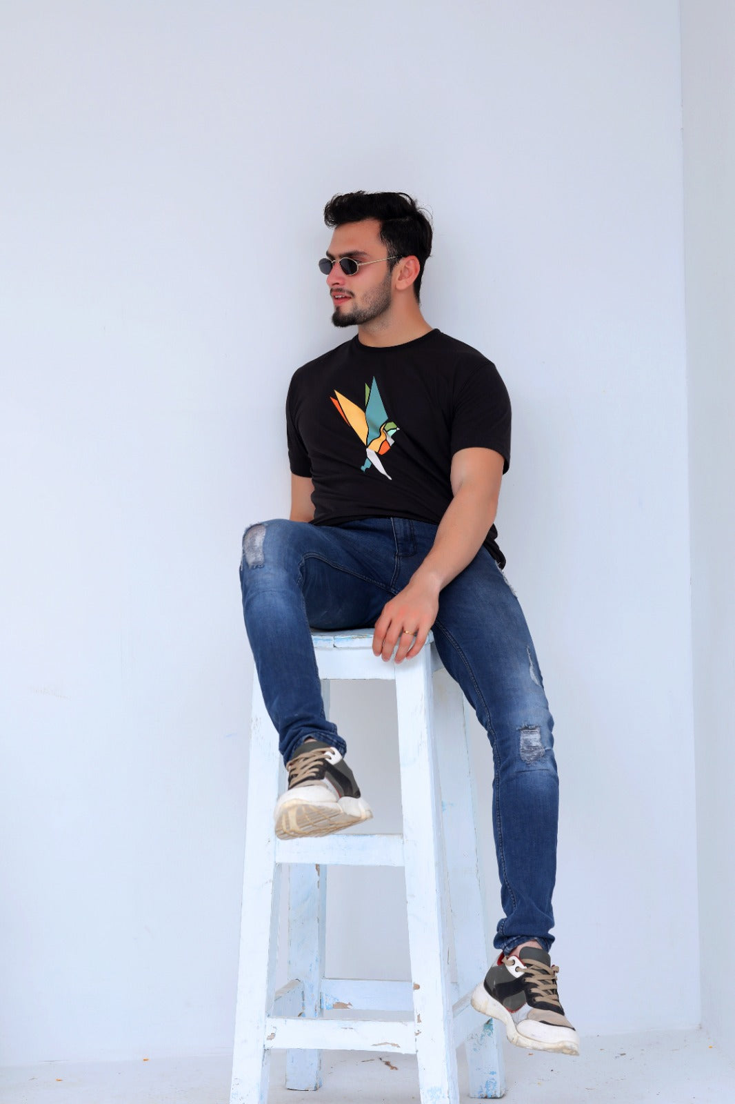 Bird Printed T-Shirt For Men-0040