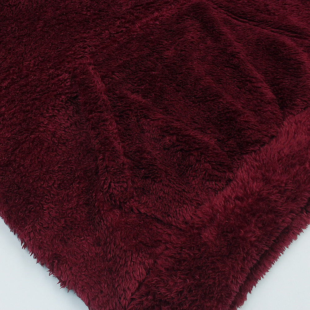 Sherpa Furr Teddy Bear Hood For Women-Burgundy