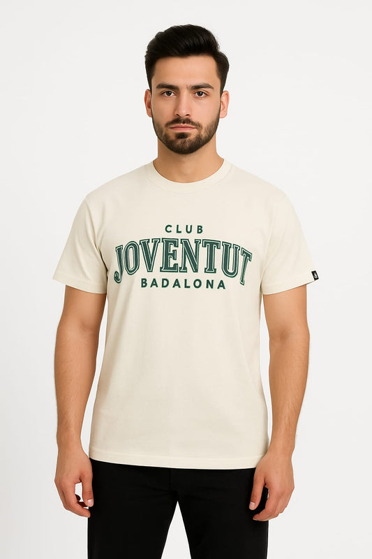 2691-Joma Club Joventut Badalona Print Short Sleeve T Shirt-Beige Green