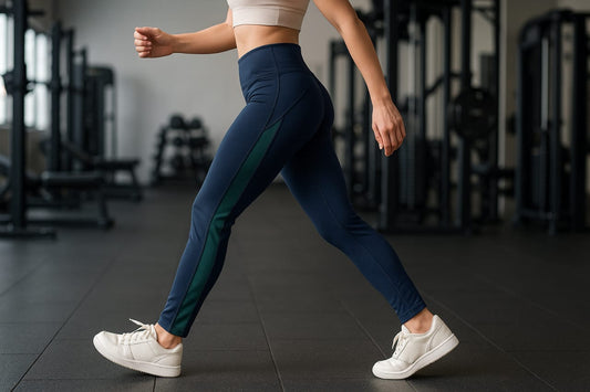 2696-Falcon ActiveWear Full Panel Leggings For Gym/Yoga-FX 1083-Navy Green