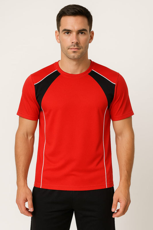 2698-Encore ZR-10 Activewaear T-Shirt Men-Red Black