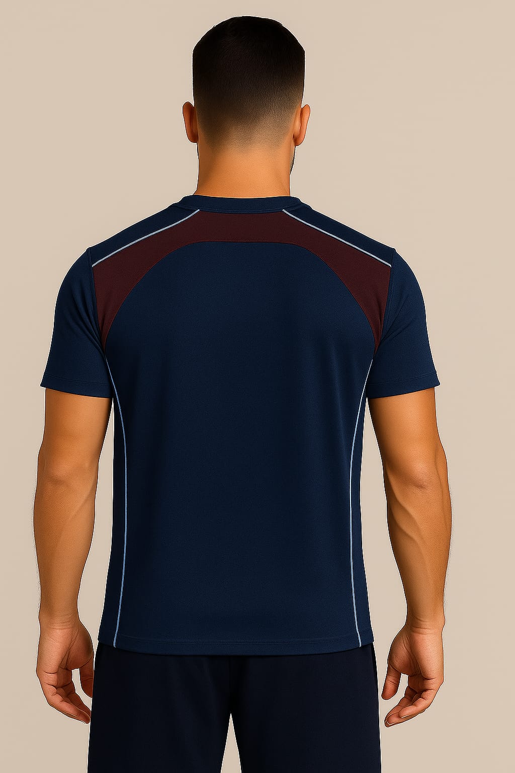 2698-Encore ZR-10 Activewear T-Shirt Navy Body With Diff Panel-Navy