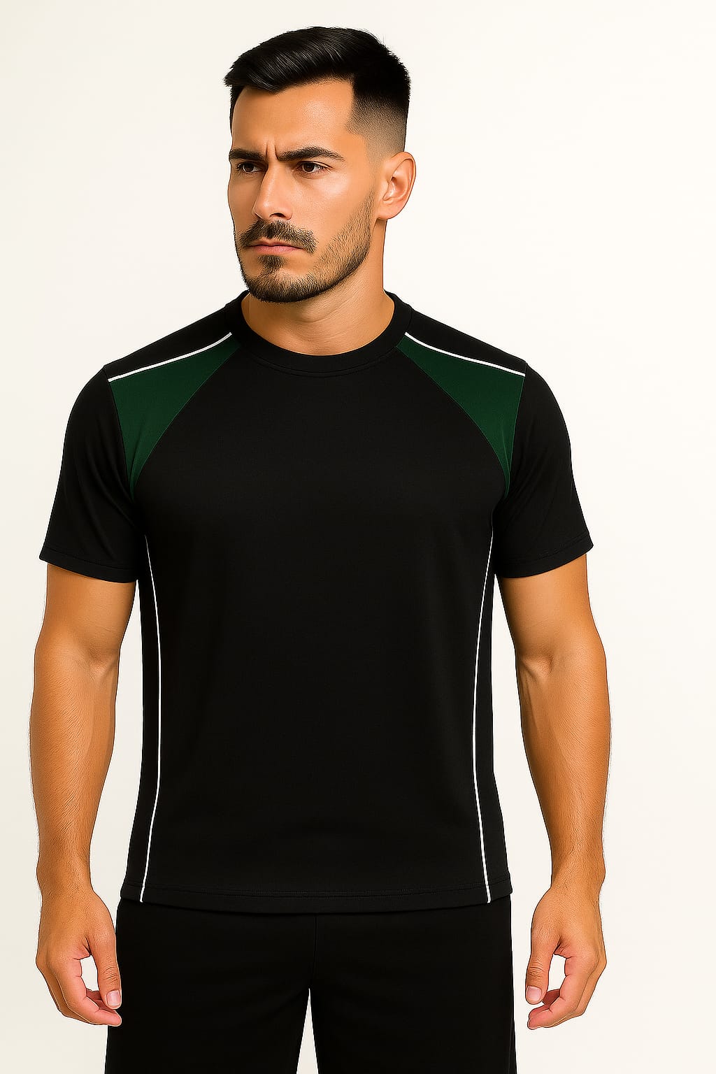 2698-Encore ZR-10 Activewear T-Shirt Men-Black Green