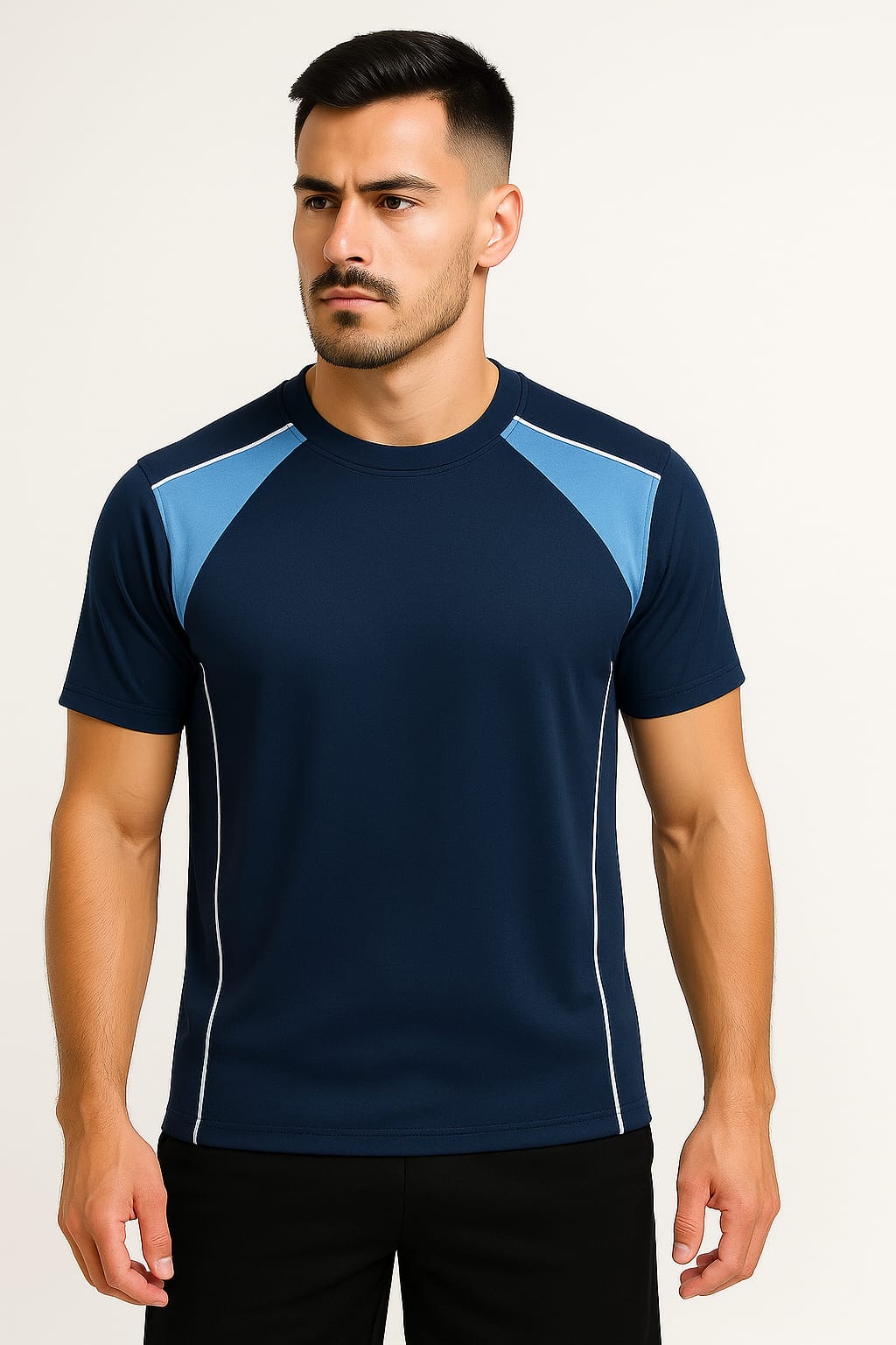 2698-Encore ZR-10 Activewear T-Shirt Navy Body With Diff Panel-Navy