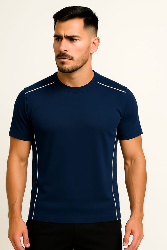 2698-Encore ZR-10 Activewear T-Shirt Men-Navy White Piping