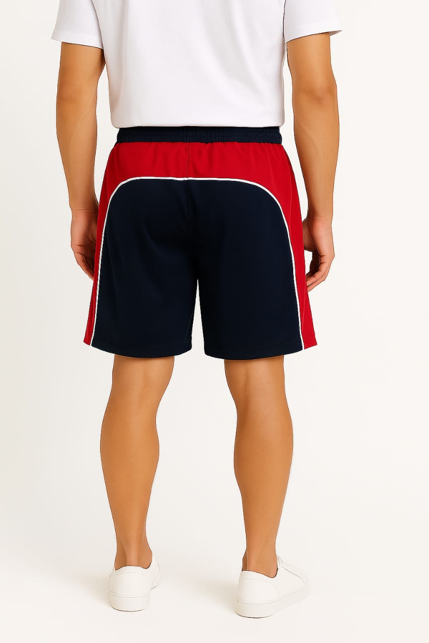 2697- Encore ZR-50 Plain And Emb Different Panel Short Men-Navy
