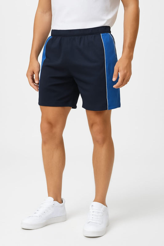 2697- Encore ZR-50 Plain And Emb Different Panel Short Men-Navy