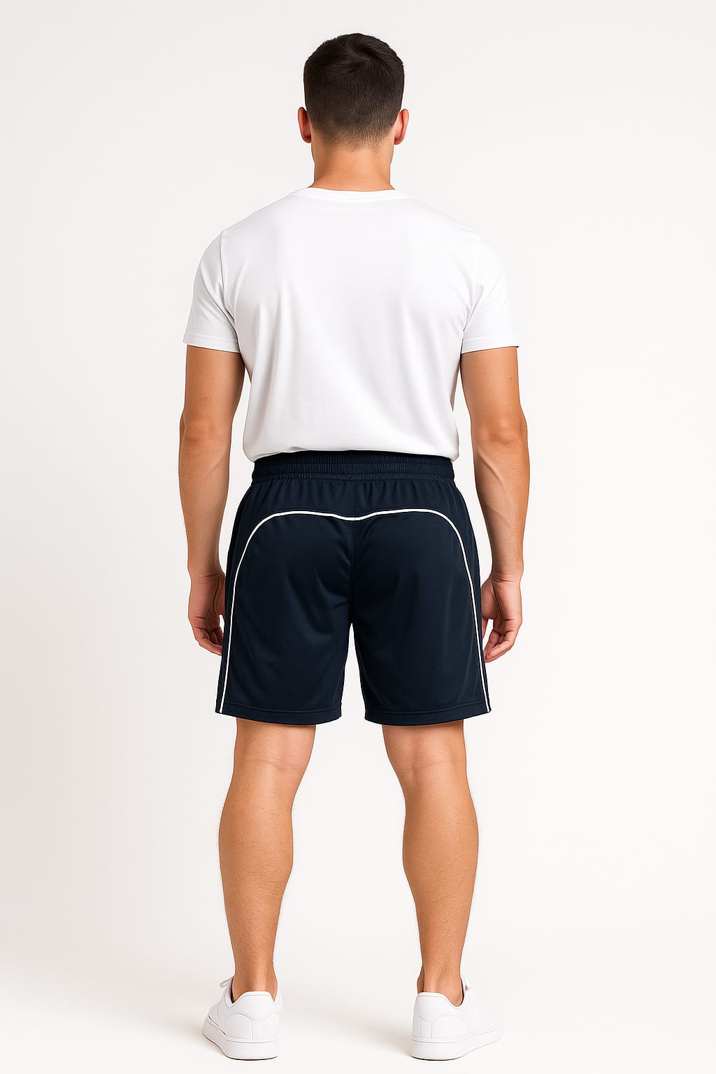 2697- Encore ZR-50 Plain And Emb Different Panel Short Men-Navy