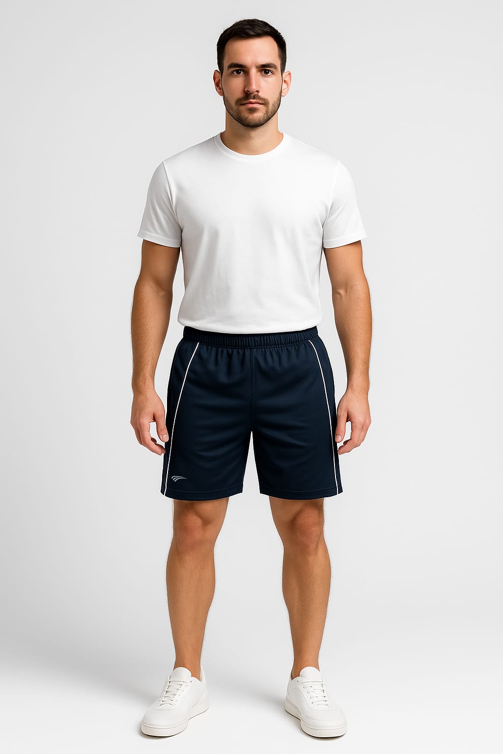 2697- Encore ZR-50 Plain And Emb Different Panel Short Men-Navy