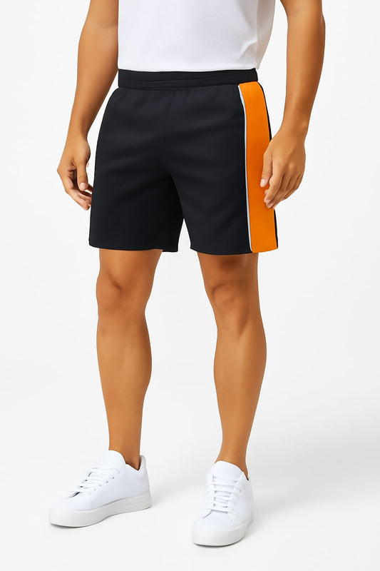 2697- Encore ZR-50 Plain And Emb Different Panel Short Men-Black