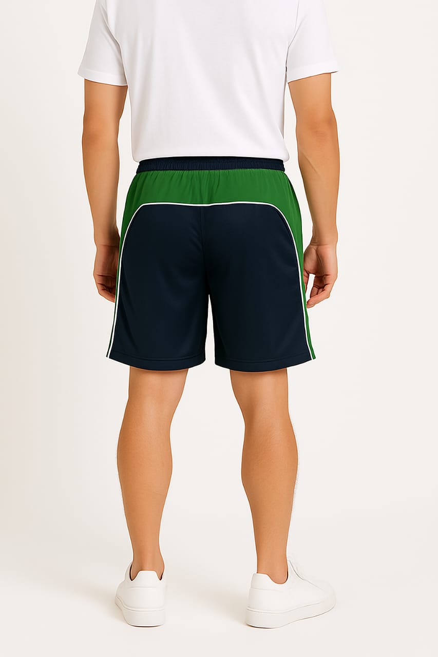 2697- Encore ZR-50 Plain And Emb Different Panel Short Men-Navy