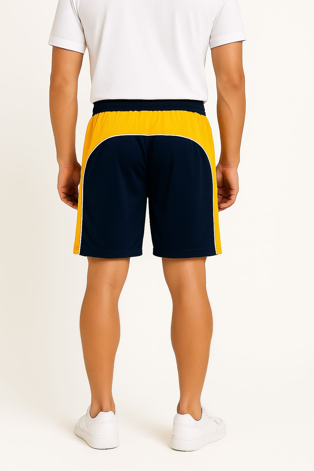 2697- Encore ZR-50 Plain And Emb Different Panel Short Men-Navy