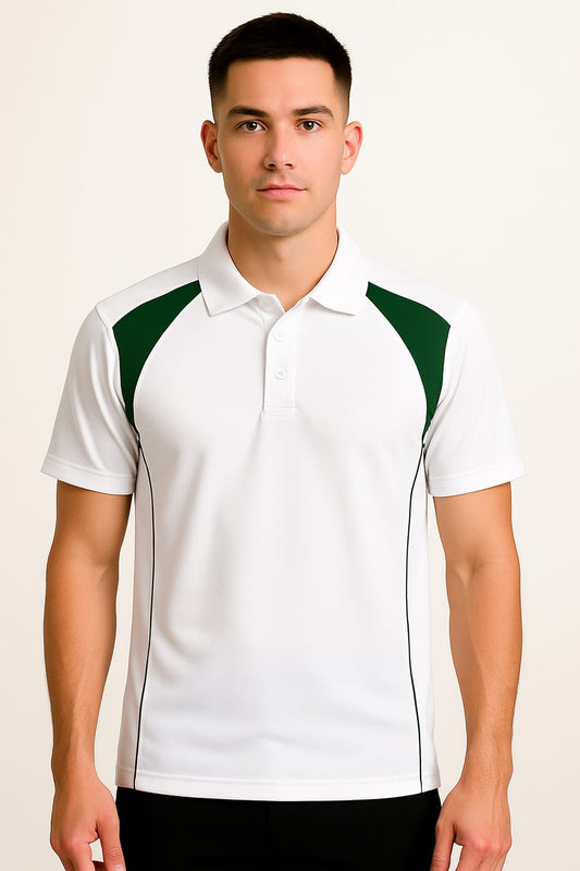 2699-Encore ZR-20 Activewear Polo Shirt Men-White Green