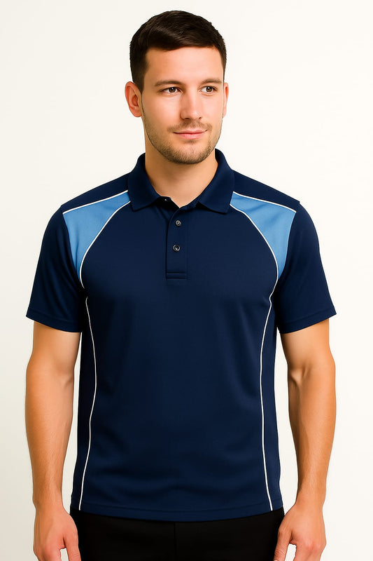 2699-Encore ZR-20 Activewear Polo Shirt Navy Body With Diff Panel-Navy